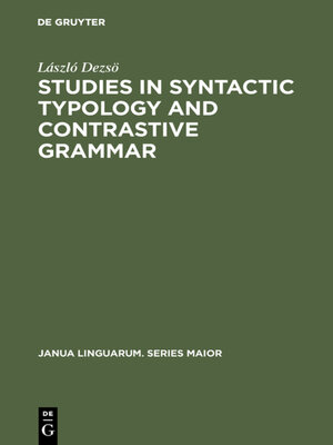 cover image of Studies in Syntactic Typology and Contrastive Grammar